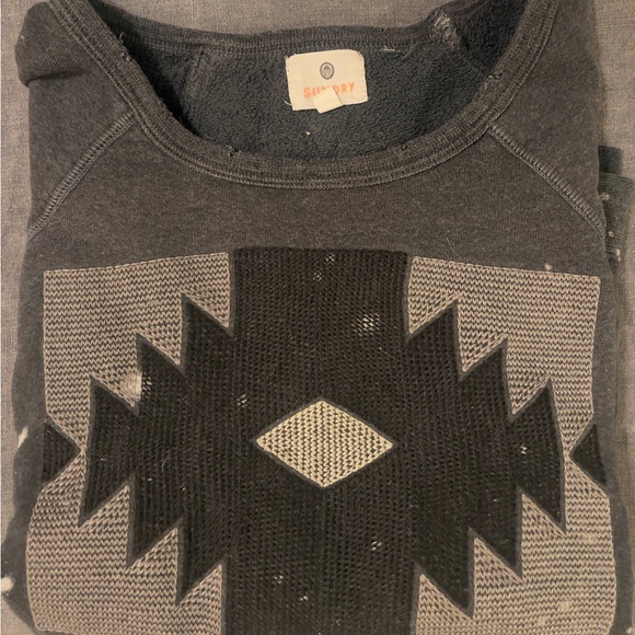 Sundry Embroidered Sweatshirt with Aztec Design - Picture 4 of 4